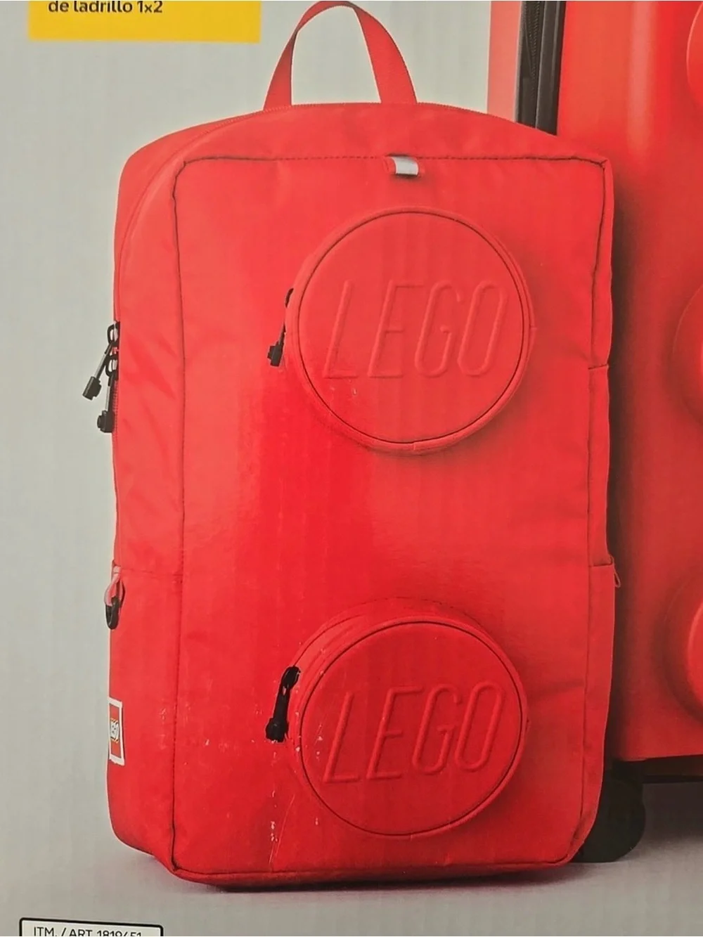 Lego Red Men's Brick-Style Backpack - Picture 4 of 8
